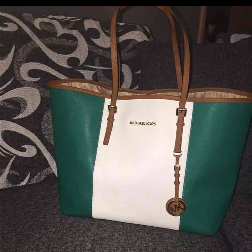 Michael kors large center stripe tote